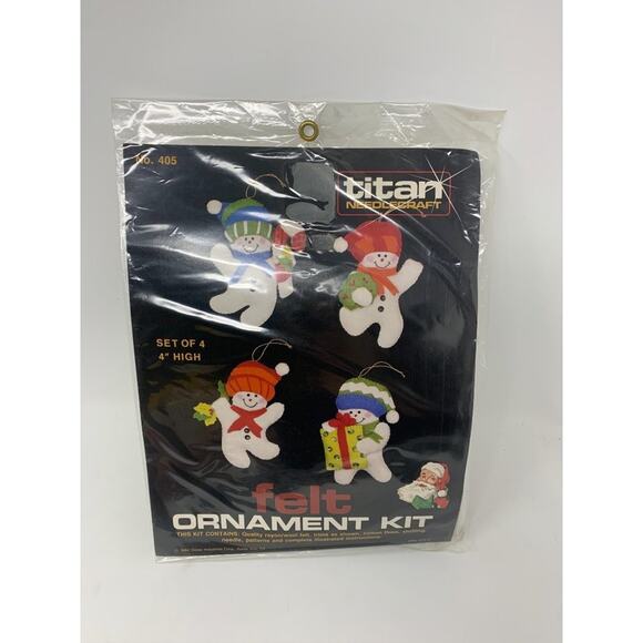 Felt Christmas Snowman Titan Needlecraft Ornament Kit NEW - Picture 1 of 2